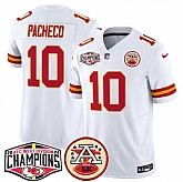 Men's Kansas City Chiefs #10 Isiah Pachecoy White F.U.S.E. 2024 AFC West Division Champions Vapor Limited Stitched Jersey,baseball caps,new era cap wholesale,wholesale hats